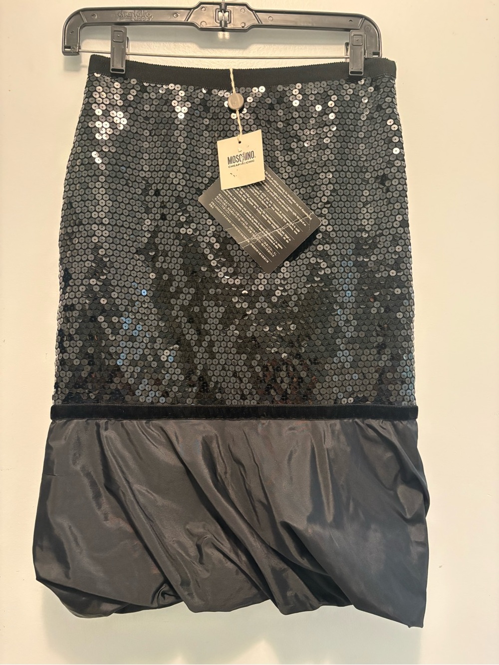 Moschino Black Sequin Skirt